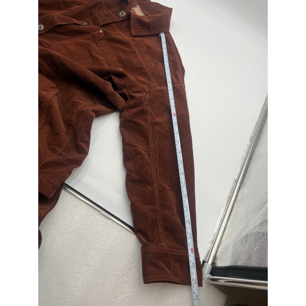 Anthropology Pilcro Burnt Orange Corduroy Duster Small Oversized Boho Lagenlook - Picture 5 of 13